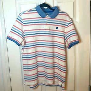 Izod advantage performance medium white striped polo